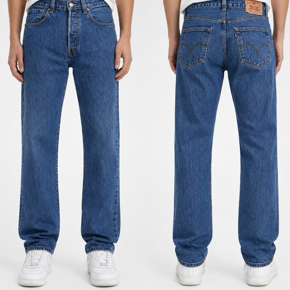Vintage Levi's 501 Jeans Button Fly Medium Wash Denim Mens Size 32x34 Egypt Made